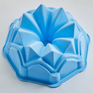 АК-6166S Форма для выпечки кекса "Корона" цвет: голубой 25,5*9см (100)