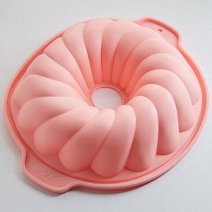 АК-6102S Форма для выпечки кекса "Вихрь" цвет: розовый 28*25*5см (110)