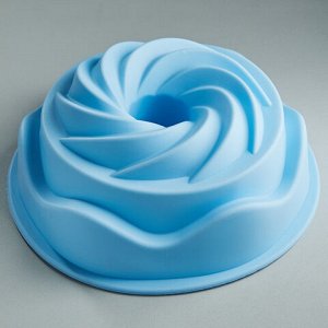 АК-6207S Форма для выпечки кекса "Спиралевидная" цвет: голубой 22*8см (100)