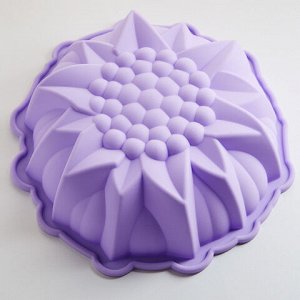 АК-6119S Форма для выпечки кекса "Подсолнечник" цвет: фиолетовый 23*6,5см (110)