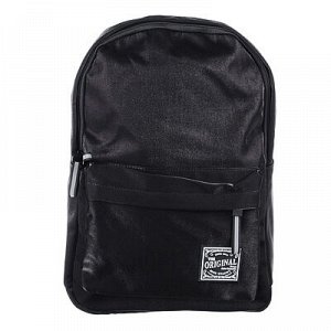 Рюкзак подростковый, 40x28x16см, 1 отд. , 3 кармана, уплотненные лямки, "сияющий" нейлон, черный