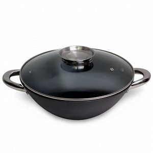 Казан чугунный "Wok", с антипригарны мраморным покрытием, 3,6 L