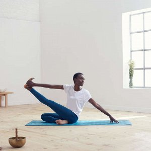 Легинсы техничные для мягкой йоги экологичные женские зеленовато-синие kimjaly