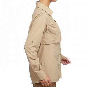 Рубашка для треккинга в пустыне с дл. рукавами солнцезащ. женская DESERT 500 FORCLAZ