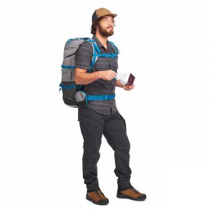 Рубашка мужская для походов и путешествий Travel 100 FORCLAZ