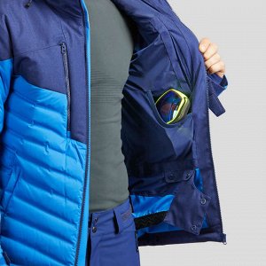 Куртка пуховая теплая лыжная мужская синяя 900 warm wedze