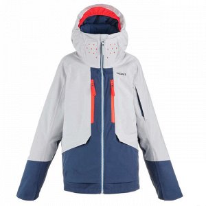 Куртка лыжная для фрирайда 3 в 1 детская серо-синяя 900 wedze