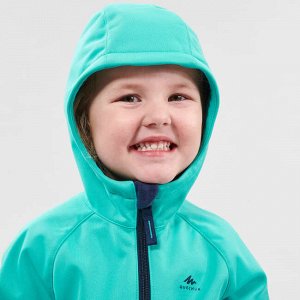 Куртка из софтшелла походная для детей 2–6 лет бирюзовая MH550 QUECHUA