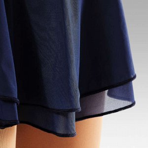 Платье для фигурного катания c длинными рукавами для подростков темно-синее axelys
