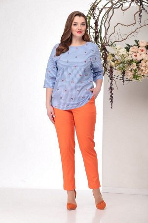 Блуза, брюки Michel chic Артикул: 1151 голубой+оранж