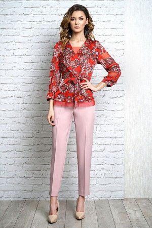 Блуза, брюки Alani Collection Артикул: 1106 красный/розовый
