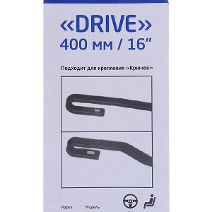 Щетка стеклоочистителя Бескаркасная DRIVE, 400мм/16&quot;