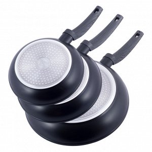 Набор сковород 20см, 24см, 28см. с антипригарным покрытием Black marble из алюминия