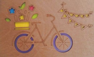 ОТК0024 Стильная деревянная открытка "Велосипед"