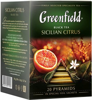 Чай Гринфилд пирам. Sicilian citrus 1,8г 1/20/8, шт