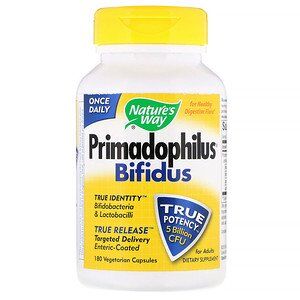 Nature's Way, Primadophilus Bifidus, 5 млрд КОЕ, 180 вегетарианских капсул