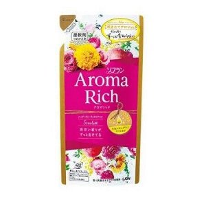 LION Кондиционер для белья "AROMA" (ДЛИТЕЛЬНОГО действия "Aroma Rich Scarlett" / "Скарлетт" с богатым ароматом натуральных масел  (женский аромат)) 400 мл, мягкая упаковка / 16