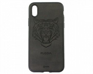Чехол iPhone X/XS KSTATI Тиснение (рык тигра)