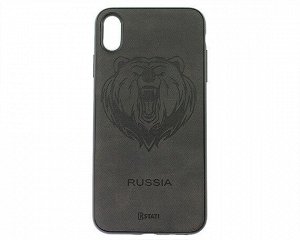 Чехол iPhone XS Max KSTATI Тиснение (рык медведя)