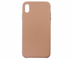Чехол iPhone XS Max Leather Case без лого, розовый