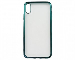 Чехол iPhone XS Max Матовый (зеленый край)