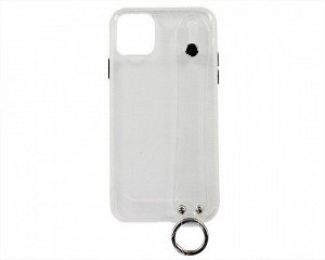 Чехол iPhone 11 Pro Max Cиликон с ремешком (прозрачный)