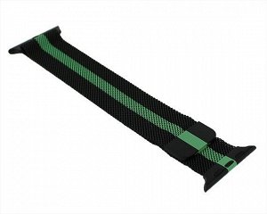 Ремешок Watch Series 42mm/44mm Milanese double color черно-зеленый