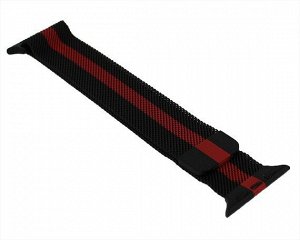 Ремешок Watch Series 38mm/40mm Milanese double color черно-красный