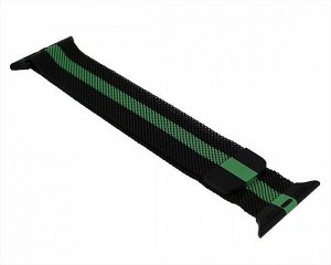 Ремешок Watch Series 38mm/40mm Milanese double color черно-зеленый