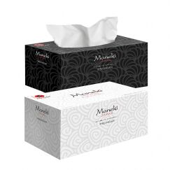 Салфетки бумажные "Maneki" Black&White BLACK с ароматом жасмина, 2 слоя, черные, 224 шт./коробка