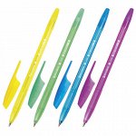 5 шт. ручка шариковая BRAUBERG &quot;X-333&quot; NEON, СИНЯЯ, корпус тонированный ассорти, узел 0,7 мм, линия письма 0,35 мм, 142829