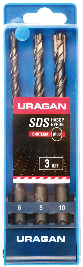 URAGAN Набор буров SDS-plus 3 шт: 5 х 160