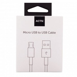 Кабель USB - micro USB Activ Clean Line  100см 1,5A (white)