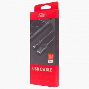 Кабель USB - Apple lightning Recci RCL-P100  100см 2,4A (black)