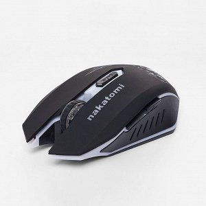 Мышь оптическая беспроводная Nakatomi Gaming mouse MROG-15UR RF, игровая (black/silver)