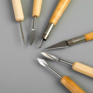 Инструменты для творчества (набор 6 шт.), дерево, металл, 17 см