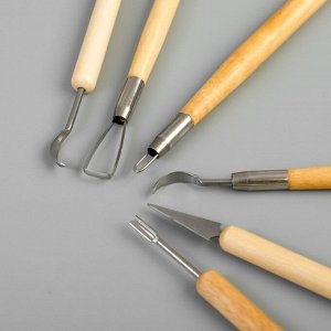Инструменты для творчества (набор 6 шт.), дерево, металл, 17 см