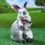 Садовая фигура &quot;Зайчиха с зайчонком&quot;, белый цвет, 30 см