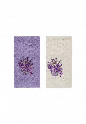 Салфетки махровые c вышивкой ''lavender'' 45x65 см 1/2