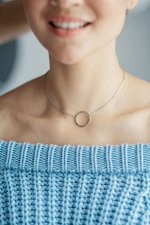 Серебряное колье с  кольцом (20мм)
