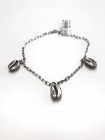 Серебряный браслет на цепочке с кофейными зернами