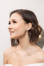 Серебряная серьга кафф с жемчугом