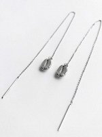 Серебряные серьги продевки &quot;кофейное зерно&quot;