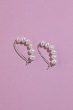 Серебряные серьги &quot;булавки&quot; с жемчугом