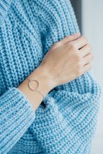 Серебряный браслет с  кольцом (20 мм )
