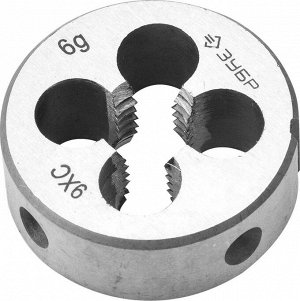Плашка ЗУБР М5x0.8мм, плашка, сталь 9ХС, круглая ручная
