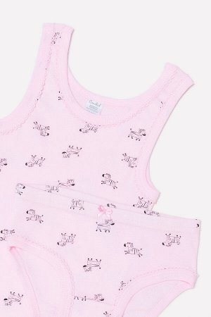 Комплект для девочки Crockid К 1064 маленькие зебры на нежно-розовом