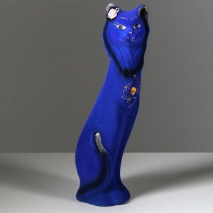 Копилка "Кошка Фея", покрытие флок, синяя, 42 см