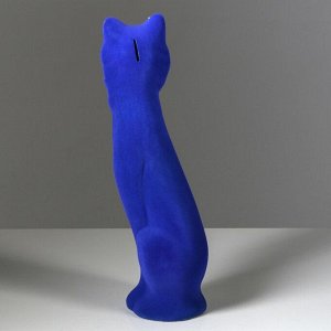 Копилка "Кошка Фея", покрытие флок, синяя, 42 см