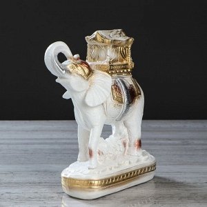 Сувенир "Слон" 27 см, бело-золотой
